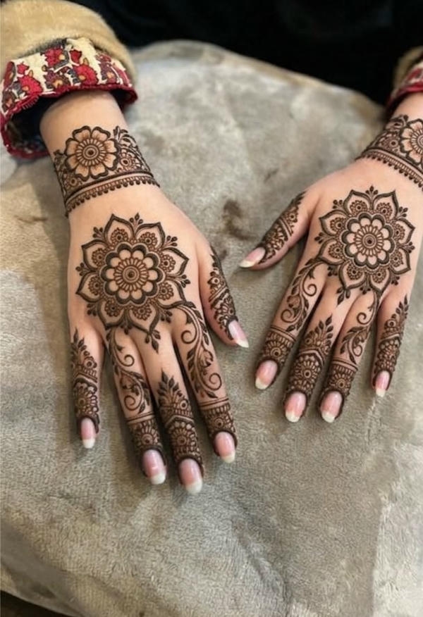 Back Hand Mehndi Design Indian