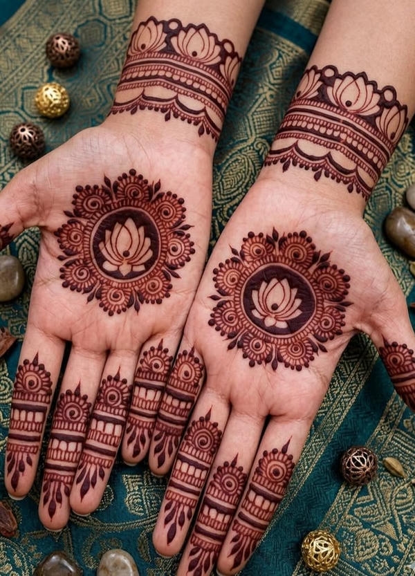 Back Hand Mehndi Design short