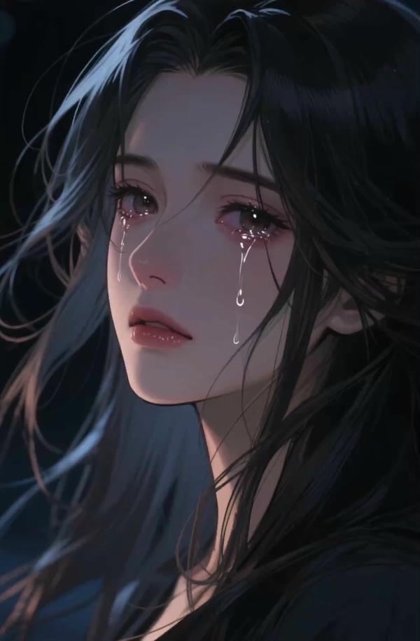 Sad dp Girl Cartoon photo