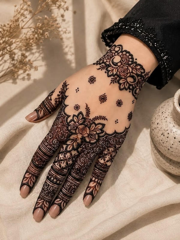 Back Hand Mehndi Design simple