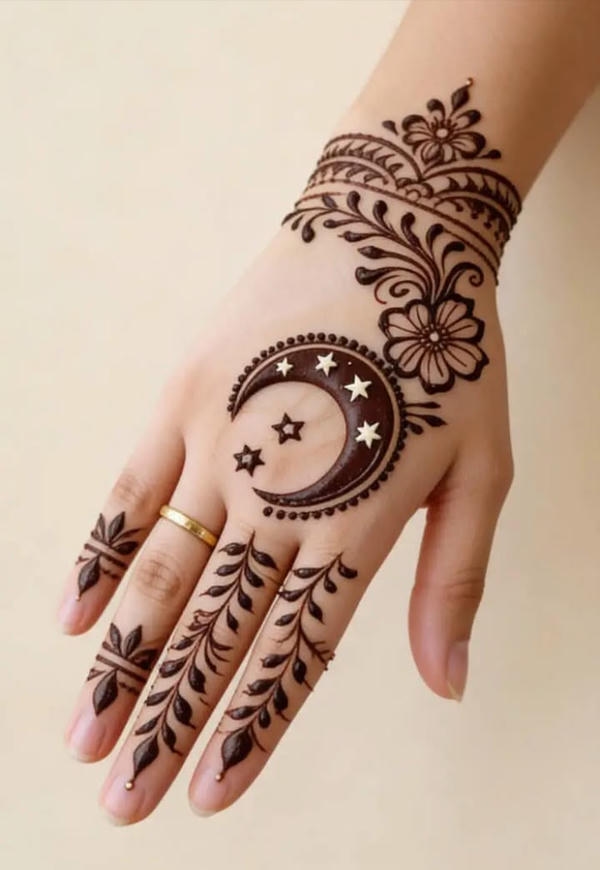 Back Hand Mehndi Design floral