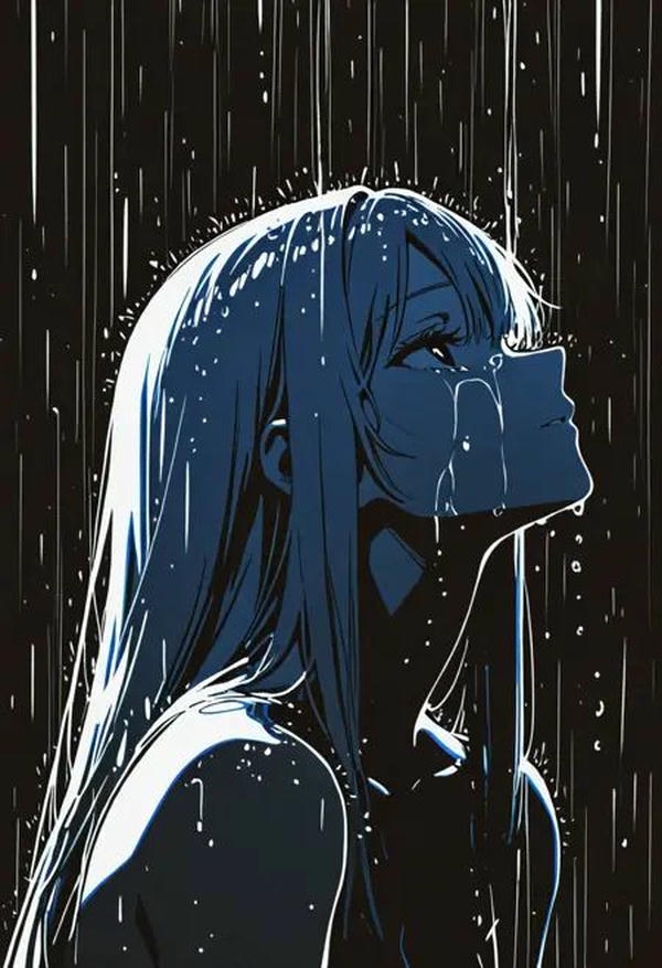 Sad dp Girl Cartoon for Instagram