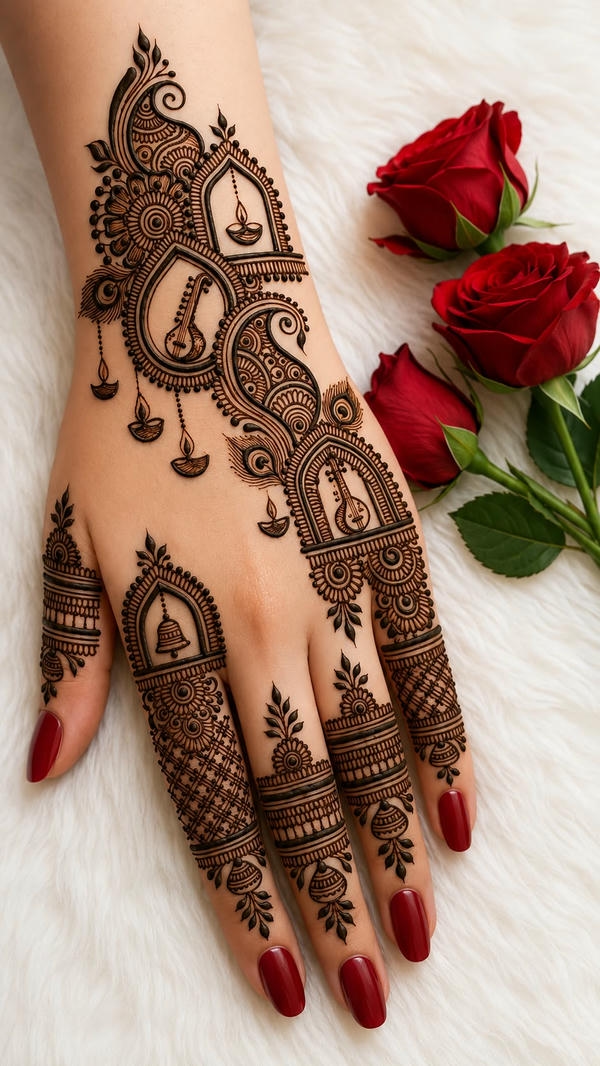 Back Hand Mehndi Design stylish