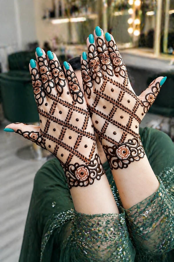 Back Hand Mehndi Design beautiful