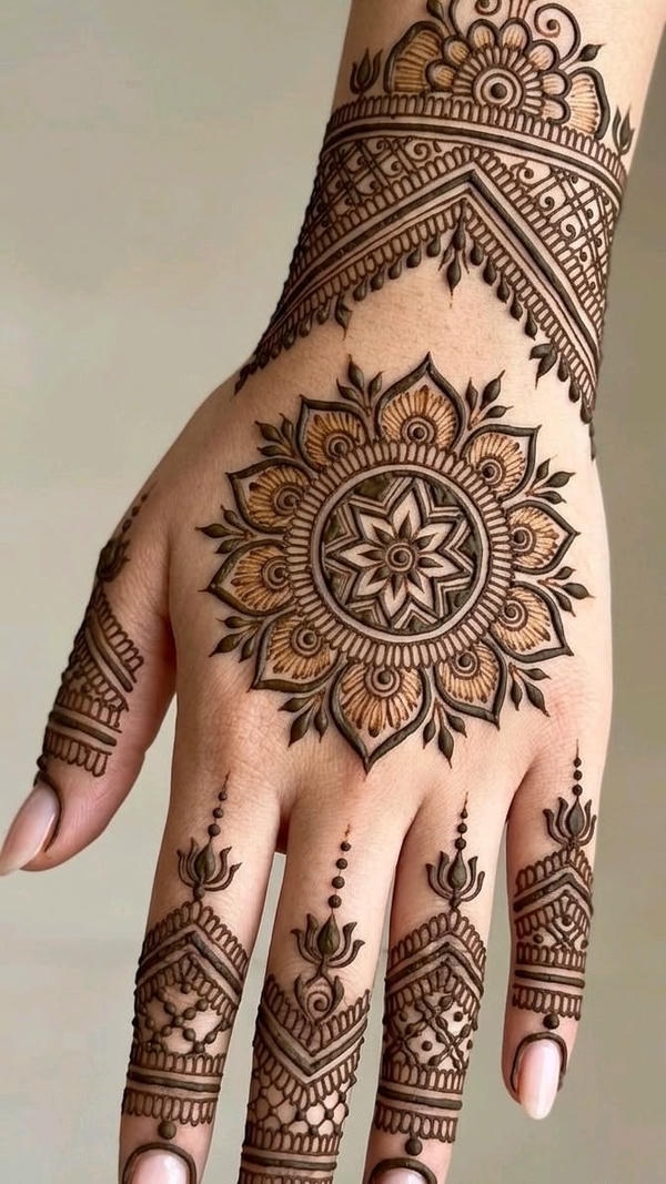 Back Hand Mehndi Design bridal