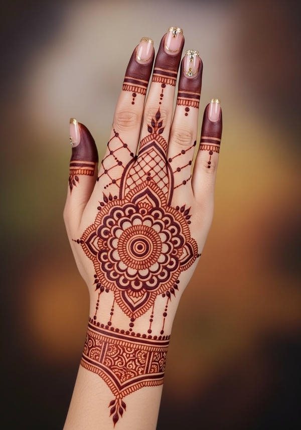 Back Hand Mehndi Design modern