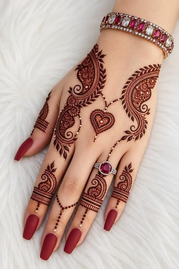 Back Hand Mehndi Design for girls