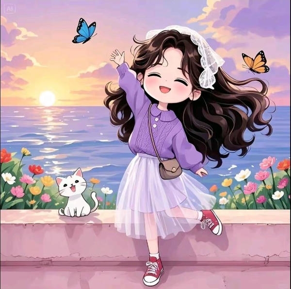 Cartoon dp for Girls Aesthetic