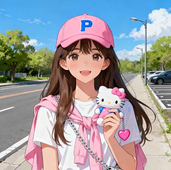 Cartoon dp for Girls with Long Hair