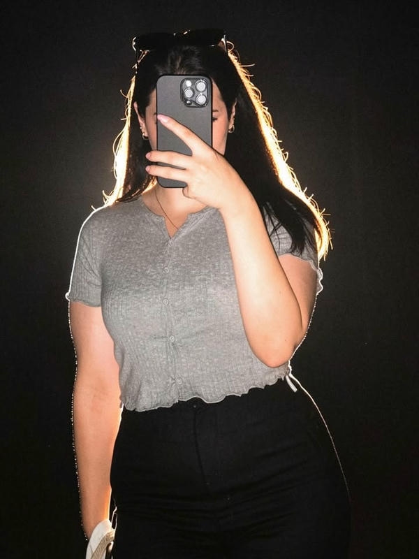 Hidden Face Girl Mirror Selfie