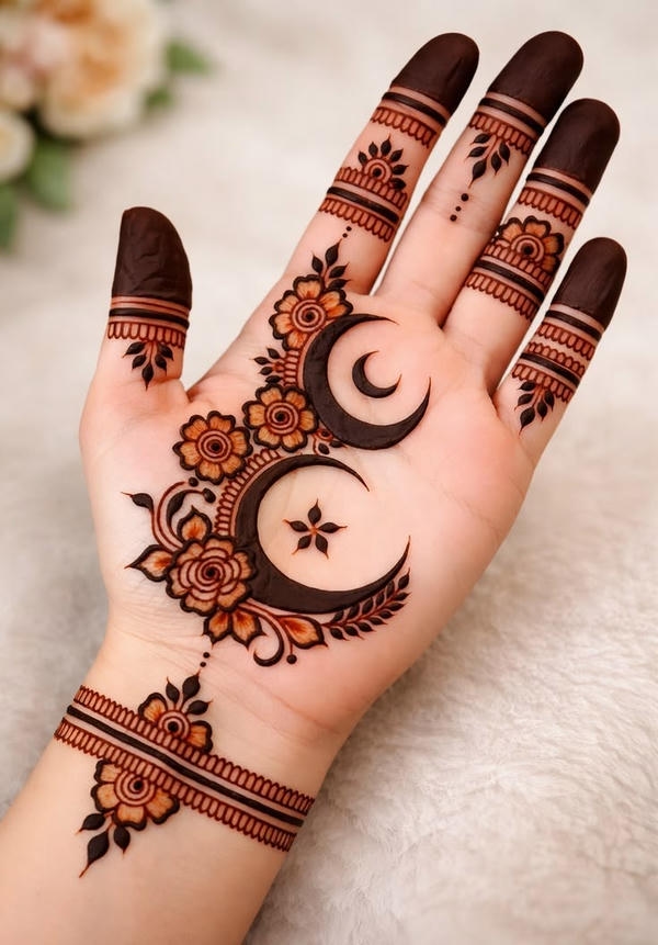 Back Hand Mehndi Design unique