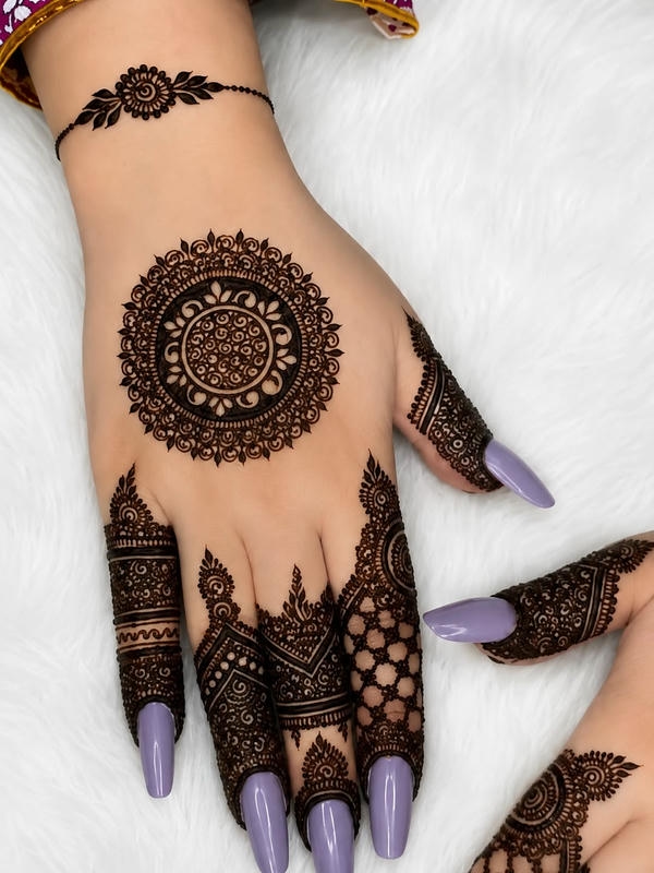 Back Hand Mehndi Design trendy