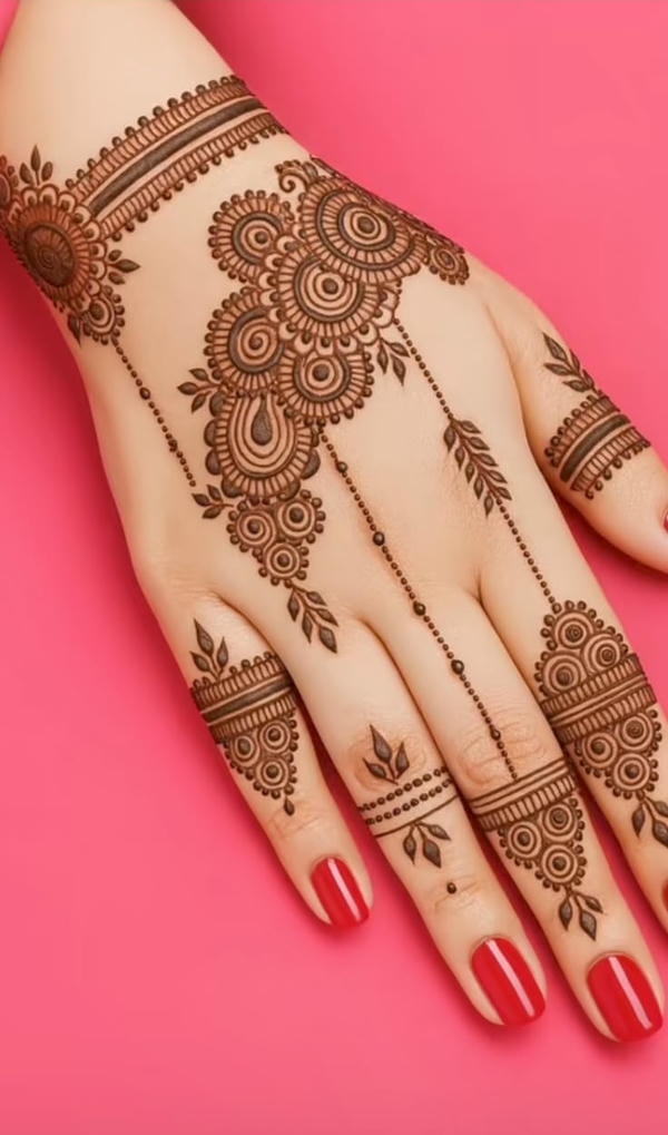 Back Hand Mehndi Design for festivals
