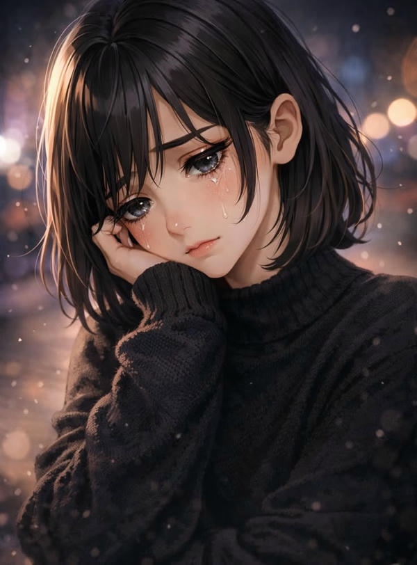 Sad dp Girl Cartoon emotional girl